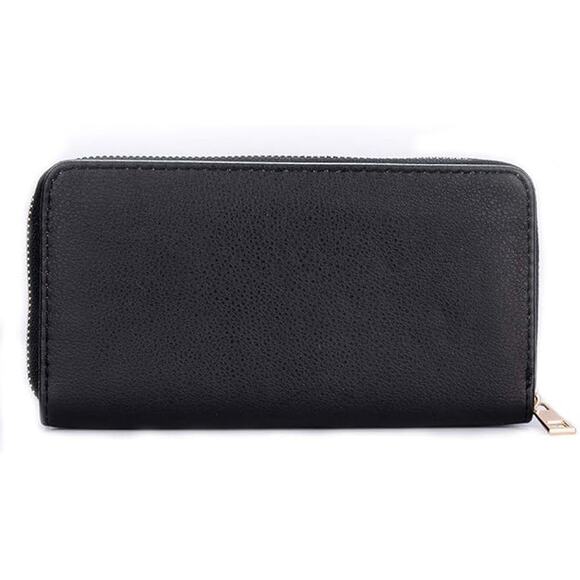 NWT Treeable Bohemian Beaded Leather Zipper Women's Wallet Blue Flower Long - Picture 6 of 7